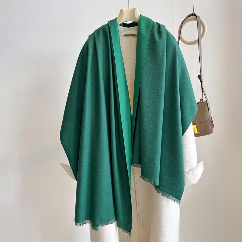 Luxury Winter Cashmere Scarf Women Two Colours Handkerchief Warm Pashmina Female Shawl Wrap Soft Pareo Bufanda Scarves Stole