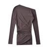 American vintage off-shoulder asymmetrical long-sleeve dress for women, new autumn pure and alluring spicy girl waist-cinching slimming pencil skirt