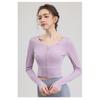 Yoga Clothes With Chest Pads, Tops, Women's High-end Fitness Clothes, Sports Cycling, Pilates Training, Beautiful Back, Long Sleeves