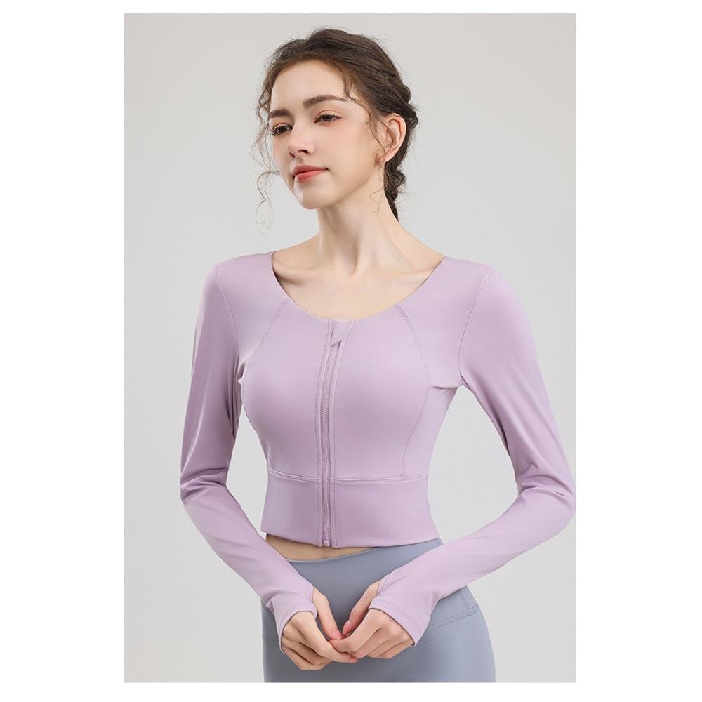 Yoga Clothes With Chest Pads, Tops, Women's High-end Fitness Clothes, Sports Cycling, Pilates Training, Beautiful Back, Long Sleeves