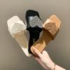 Fashion Sweet Rhinestone Heart Slides Women, Beige Casual Daily Sandals, CSDXY Brand Fashion Footwear