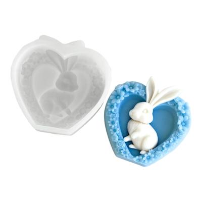 Heart Rabbit Silicone Candle Molds Multipurpose Silicones Mould for Epoxy Resin Making Candle Soap Chocolate Baking Tool