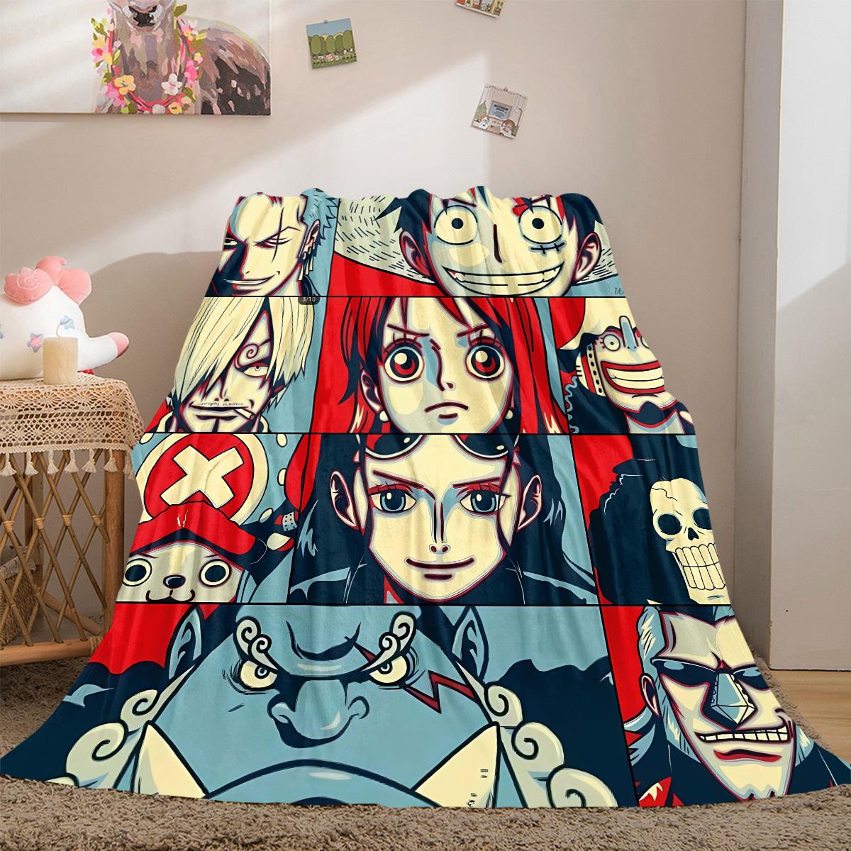 

Nami Luffy Zoro Sanji Flannel Lightweight Blanket Home Decor Sofa Bed Travel Cover Family Gift For All-Season LXR159 75x90cm