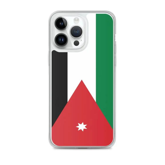 Coque iPhone - Drapeau Jordanie - iPhone 14 Pro Max - Souple - Multicolore - Verticale
