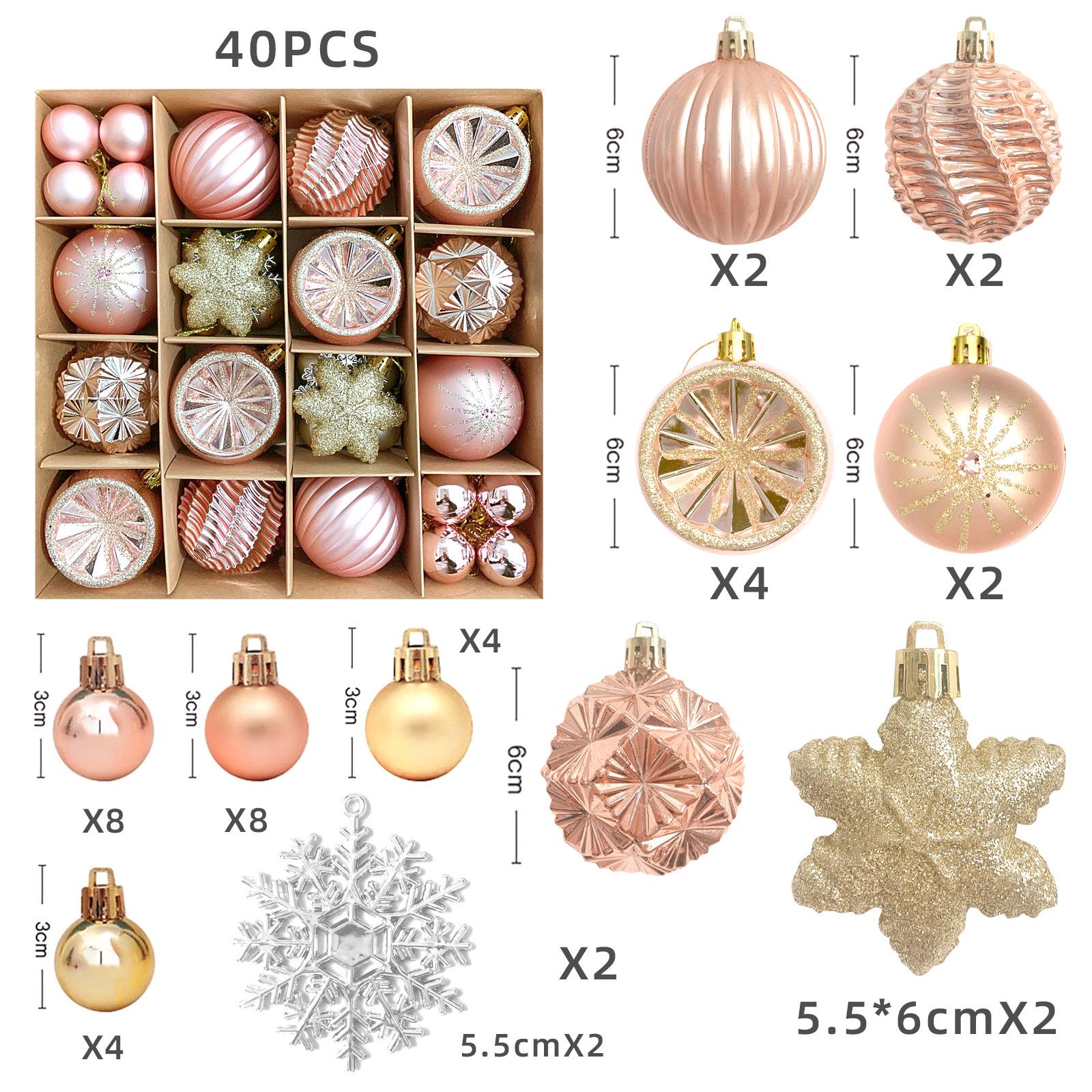 Cross-border Christmas Tree Ball Set: Irregular Painted Paper Box Ornaments New Kraft Paper Box Set