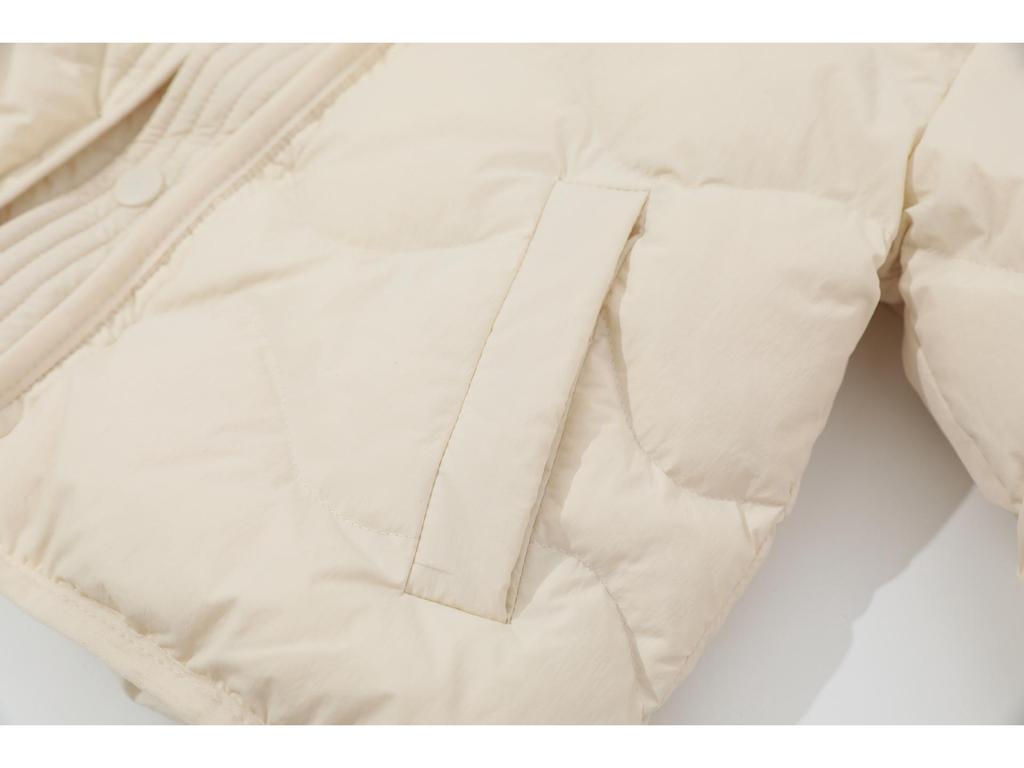 Kinder 2025 Winter Kragenlose Kurze Lockere Daunenjacke