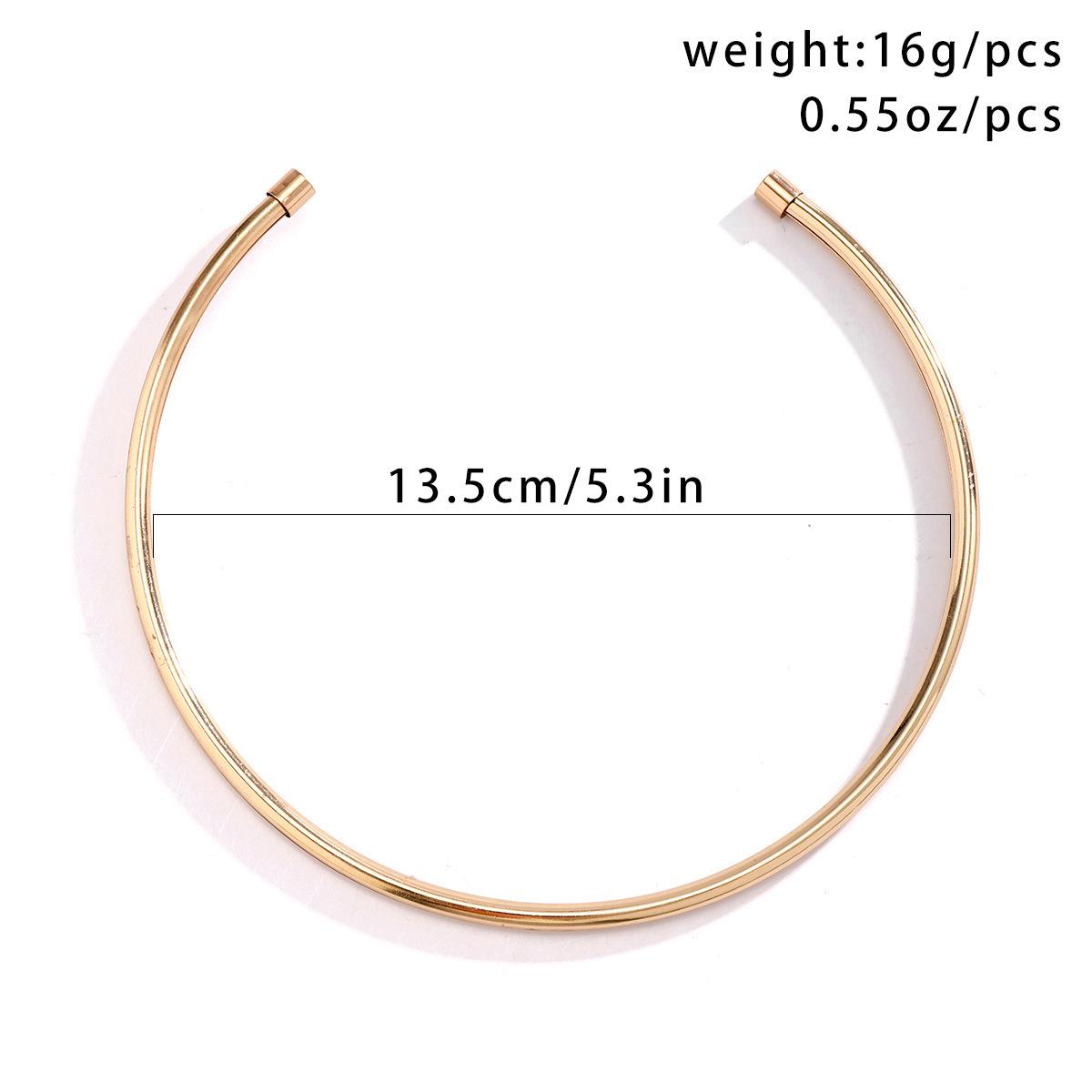 

Sleek Cold Style Metal Round Ring Choker Necklace for Women