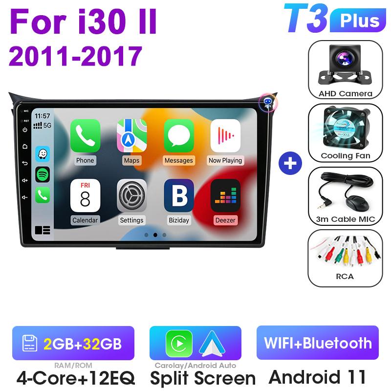 2 Din Android 12 Car Radio For Hyundai I30 II 2 GD 2011 - 2017 Multimedia Video Player GPS 4G Carplay Auto Stereo DVD Head Unit