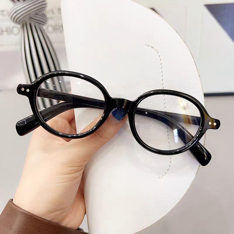 Oval Small Frame Vintage For Women Korean Plain Eyeglasses Anti-blue Light Eyeglasses Eye Protection Ladies Optical Spectacle Eyeglass