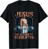 Jesus The Ultimate Deadlifter Fitness Gym Vintage Christian T-Shirt