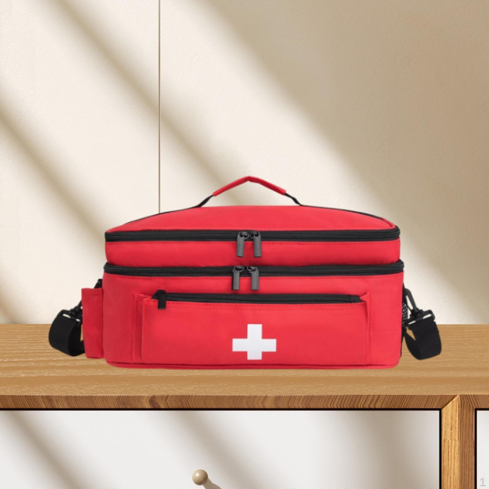 

Сумка для надання першої допомоги. Органайзер для екстреної допомоги. Сумка для витратних матеріалів великої ємності. Зберігання червоний