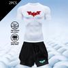 2D printed T-shirt men's summer two-piece sportswear running T-shirt elastic quick-drying sports top sports fitness shirt men's