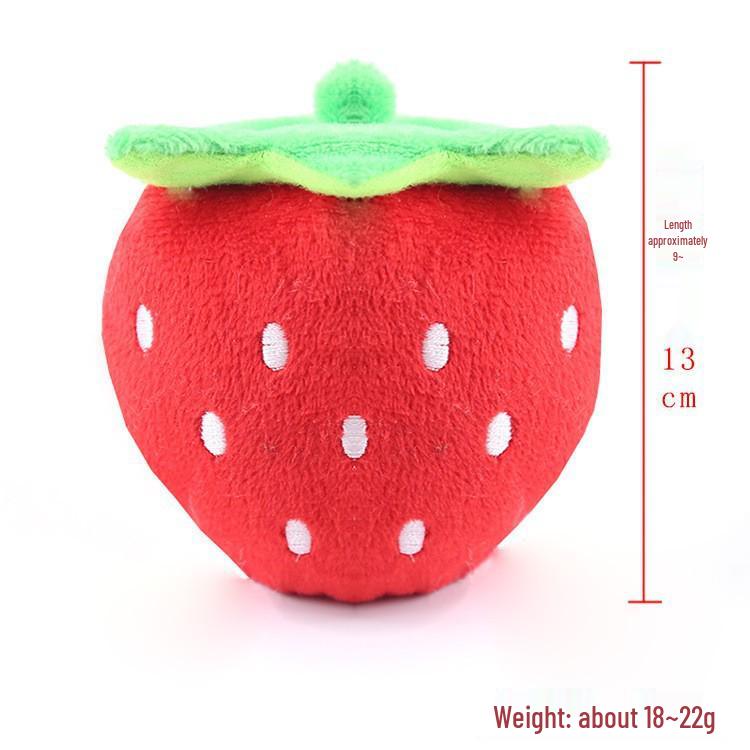 Peluche Bulldog Francese con Palla Squeaky e Giocattolo con Corda per Gatti e Gattini - Resistente al Morso, Design Cartoon Frutta