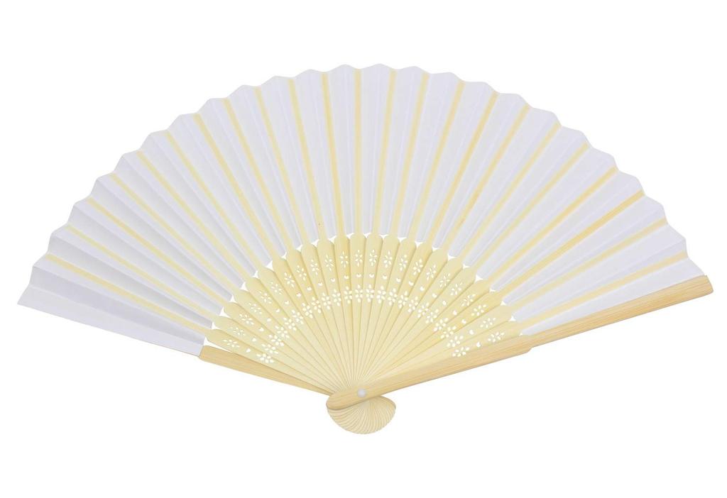 Smiti folding fan 7 inches unisex white 5 pieces (21 cm) size, fan,