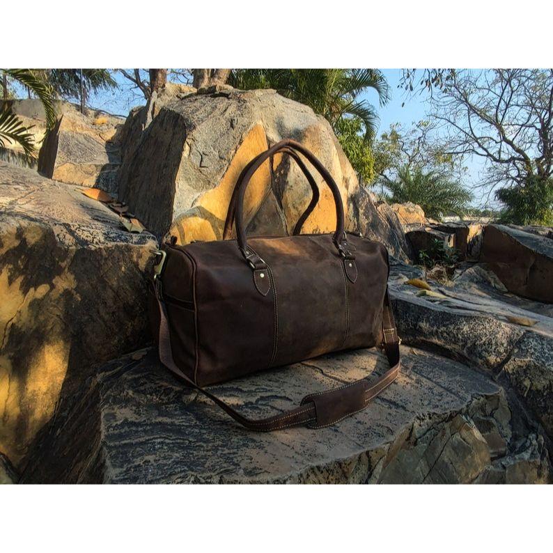 Leather Duffle Bag, Handmade Leather Weekender, Gym Bag, Vacation Duffel Bag, Travel Bag, Overnight Bag Leather Holdall for womens day gift