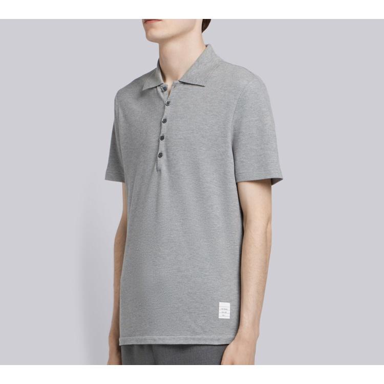 THOM BROWNE Classic Pique Stripe Relaxed Polo Shirt Men's MJP042A-00050-055