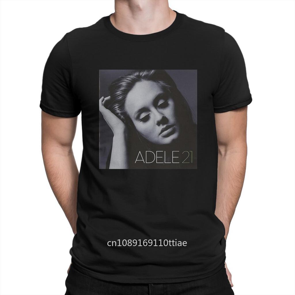 21 Album T-Shirts Men A-Adele Singer Funny Pure Cotton Tees Round Collar Short Sleeve T Shirts Gift Idea Clothes