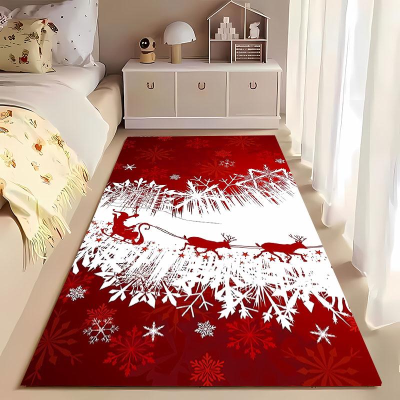 3D Christmas Cartoon Carpet, Living Room Bedroom Home Decor Carpet Garden Lawn Carpet Kitchen Kids Bedroom Mat Christmas Present