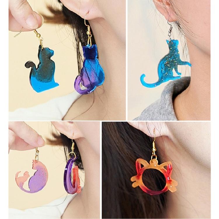Silicone Ear Jewelry Making Mold Silicone Earring Mold Handmade Earring Molds Silicone Texture Gift for Cats Enthusiasts