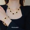Retro Rhinestone Floral Necklace Set - Elegant European & American Style