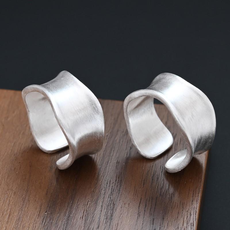 VENTFILLE 925 Sterling Silver Frosting Ring For Women Minimalist Irregular Versatile Fashion Elegant Jewelry Gift Dropshipping