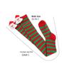 Women's Christmas Striped Thigh High Socks with Santa Claus Doll Design