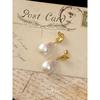 Red Pocket French style Retro High-Grade Niche Shaped Baroque Pearl Earrings S925 Silver Needle European and American Gyaru Eardrops