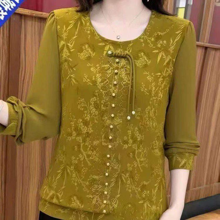 

2026 Spring Style Elegant Versatile Age-Reducing Base Layer Shirt for Middle-Aged and Elderly Women XL (90-110 lbs)
