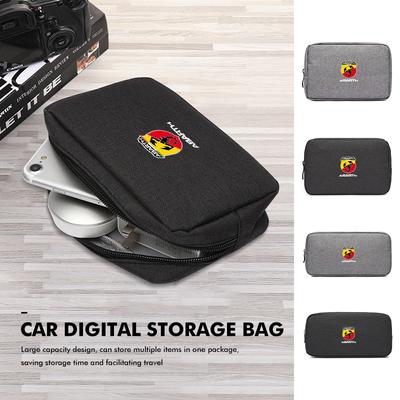 Car Data Cable Charger Portable Hard Disk Organizer Storage Bag For Abarth Freemont Strada 500x Grande Punto Ducato Stilo Palio