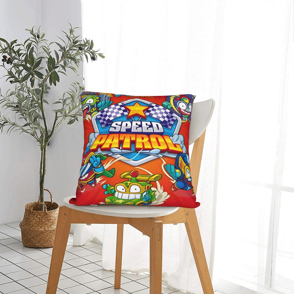 SuperThings Cartoon Square Pillow Covers Polyester Couch Super Zings Kindergarten Cushion Cover Cool Decor Pillowcase 40*40