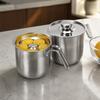 Silver Egg Separator Bucket with Lid Egg Yolk White Separator  Kitchen Gadget