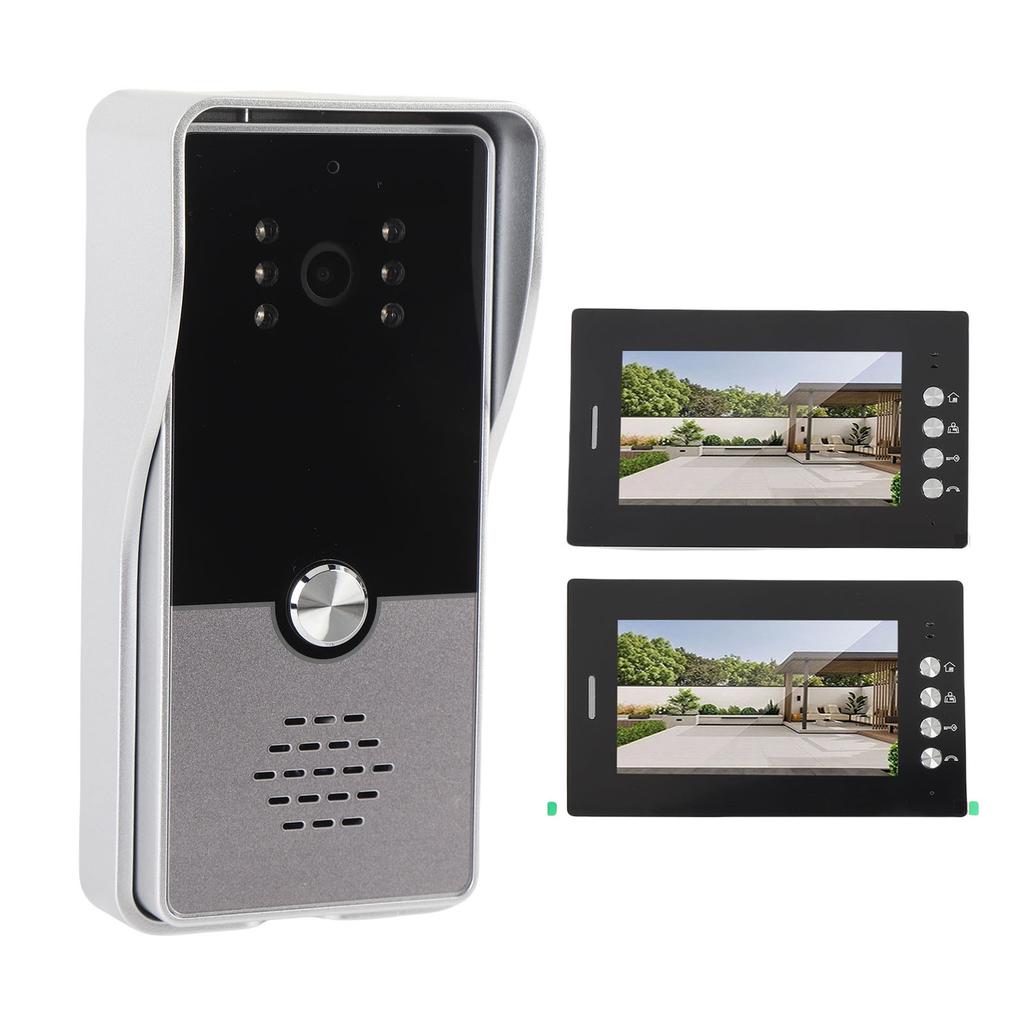 Video Intercom System 7 Inch Screen 120 degrees Wide Angle Clear Image 2 Way Intercom Video Doorbell for Home