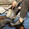 Men's Rain Shoes Non-slip and Waterproof Fashion Rain Boots Fleece Thermal Rubber Shoes Kitchen Work Medium Tube Short Tube Water Shoes