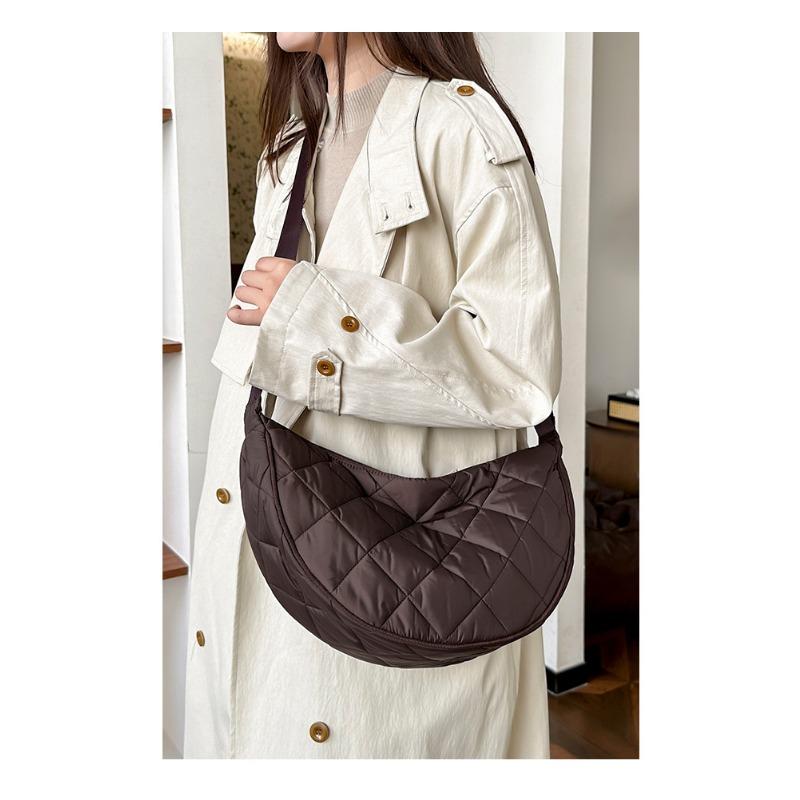 Fall Winter New Trendy Niche Diamond-Quilted Shoulder Crossbody Bag Dumpling Bag Premium Women Large Capacity Bag