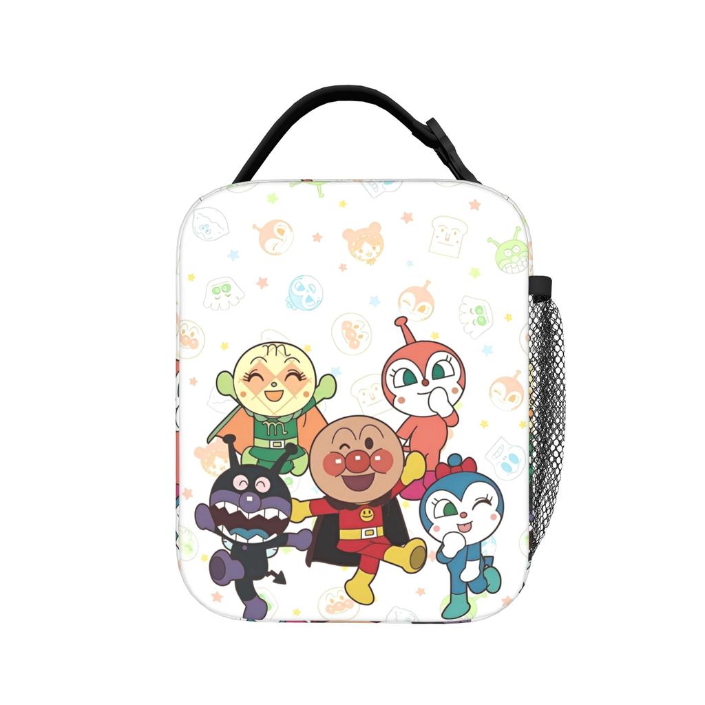 A-Anpanmans Insulated Lunch Bag High Capacity Baikinman Dokinchan Horaman Melon Girl Reusable Thermal Bag Tote Lunch Box