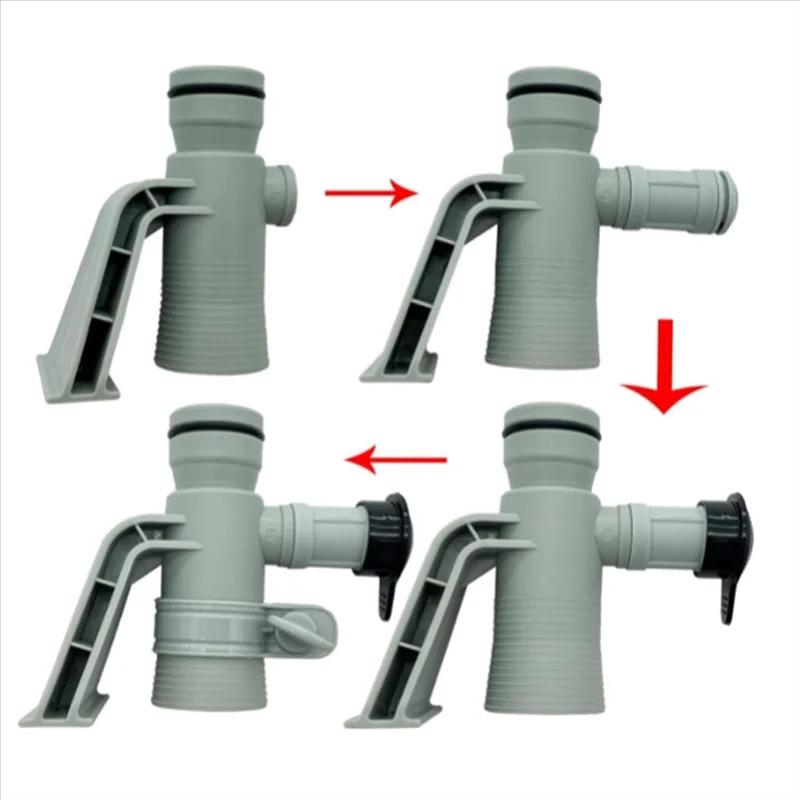 1 Set Pool Diy Accessories 637R 12363 Pool Hose Adapter Adjustable Plunger Valve With Black Cover