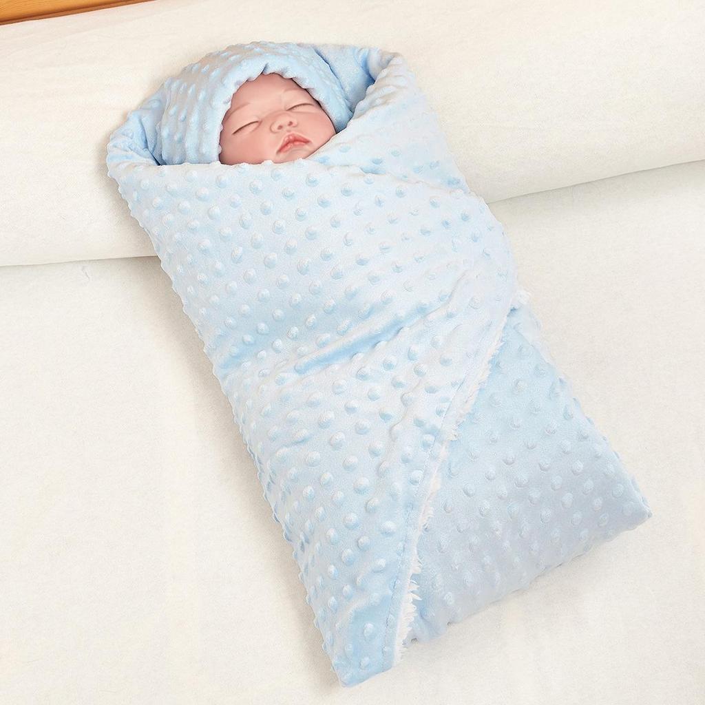 Spring & Autumn Velvet Lambswool Baby Swaddle Blanket - Double-Layer, Foldable & Thickened for Comfort and Warmth