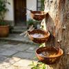 3Pcs/Set Metal Bird Baths Retro Wall Mounted Bird Bath 6cm 8cm 10cm Wild Bird Bath Feeder for Garden Backyard Outdoor Decor