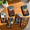 A-Amerikanische R-Route 66 Handyhülle Silikon Weich Für IPhone 17 16 15 14 13 12 11 X XR Plus Pro Max Plus