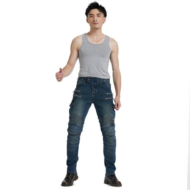 Blugi de motocicletă pentru bărbați Stil 07 cu echipament de protecție - Picior drept, Croială largă, Anti-cădere, Pantaloni off-road