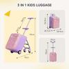 JOYRIDE Kids Suitcase, 3-in-1 Ride-on Luggage, Wheels, 38L, 3+ Years, Travel Trolley (Pink)