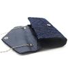 Elegant Lace & Satin Clutch Evening Bag with V-Shaped Flap