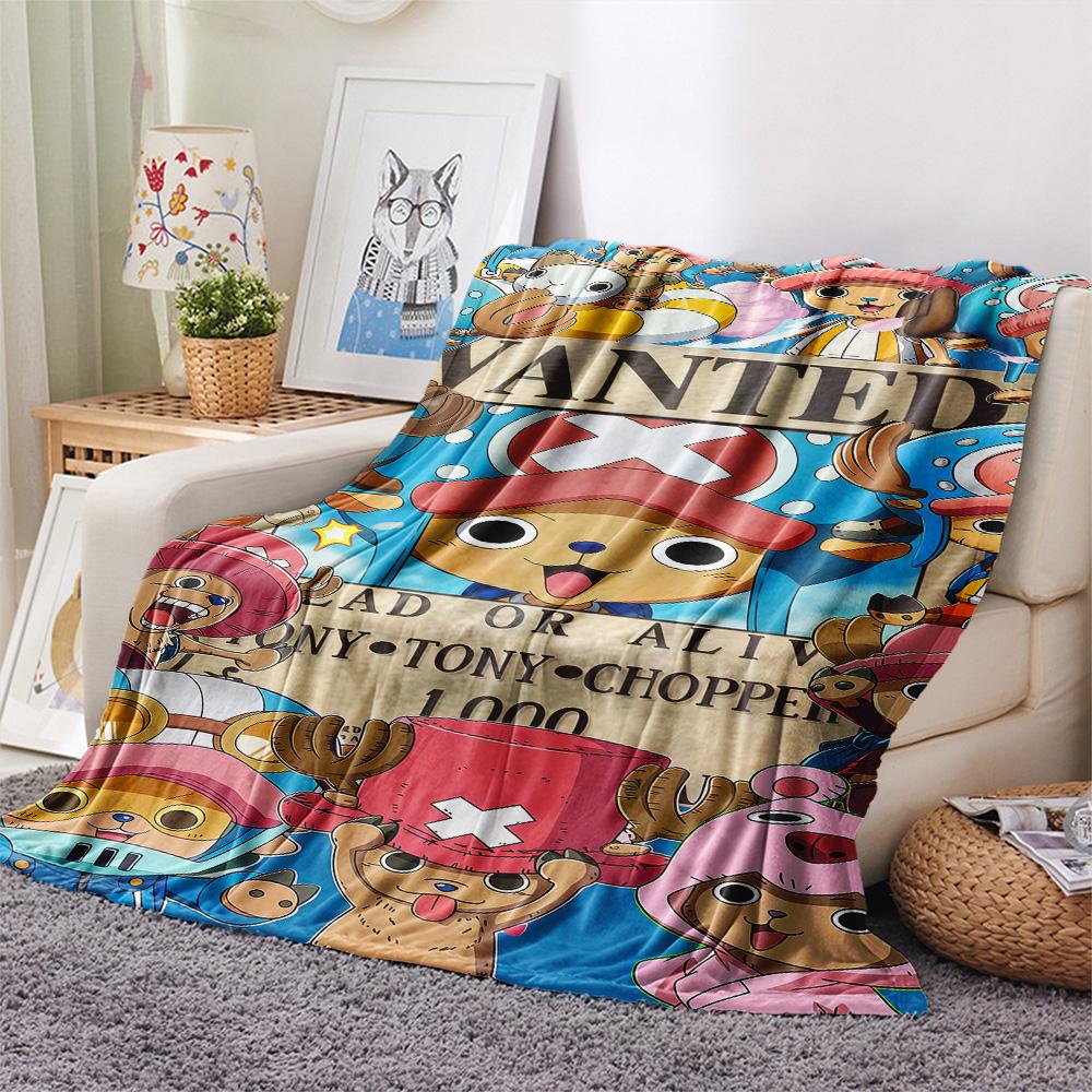 1PC Tony Tony Chopper Patterned Flannel Blanket Suitable For All Seasons For Home Decor Warmth And Comfort Gifts Holiday Present
