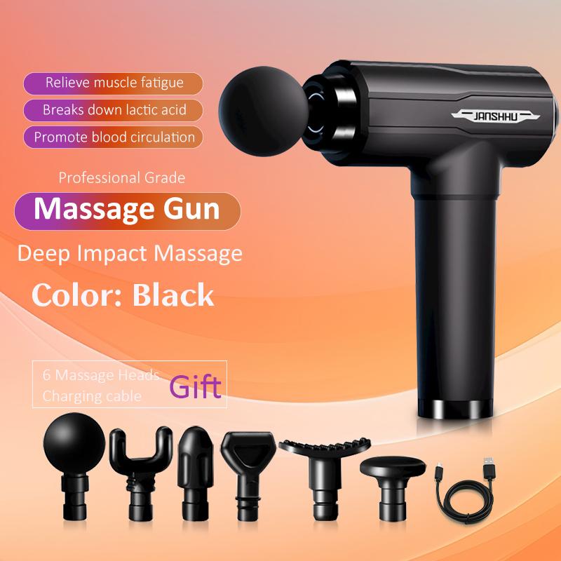 Пистолет для массажа мышц профессионального уровня, воздействие на глубокие ткани, расслабляющий спортсмен, электрический массажер для спины, расщепление молочной кислоты, облегчение боли, фасции Deluxe Package чёрный