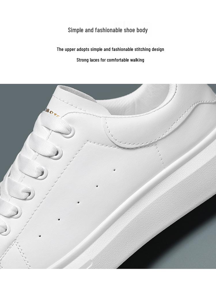 2024 Frühling Herren Atmungsaktiv Weiß Trendig Allround Dicksohlige Freizeit Sportschuhe