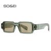SO&EI Vintage Quadratisch Damen Nieten Sonnenbrille Mode Punk Herren Trendig Blau Grün Tönungen UV400 Sonnenbrillen