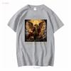 Neues limitiertes T-Shirt Erzengel Michael vintage gewaschen lässig Designer-Kleidung homme Bequem leicht grafisch