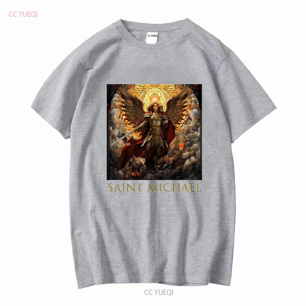 Neues limitiertes T-Shirt Erzengel Michael vintage gewaschen lässig Designer-Kleidung homme Bequem leicht grafisch
