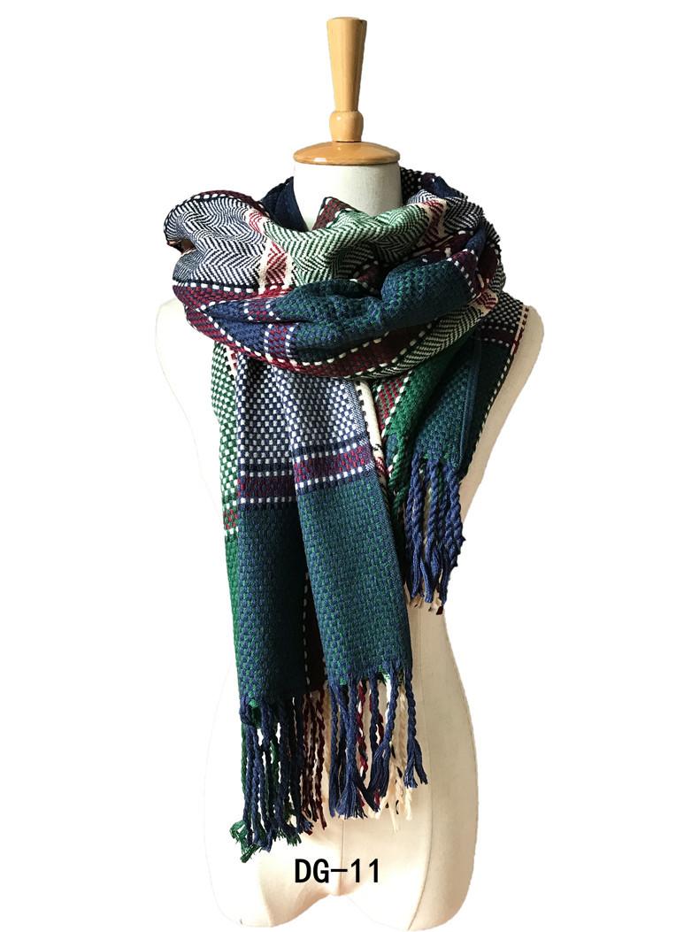 

Осень и зима новый колледж стиль мальчики и девочки пара клетчатый шарф кондиционер шаль Tonglu 190~200cm темно-зеленого