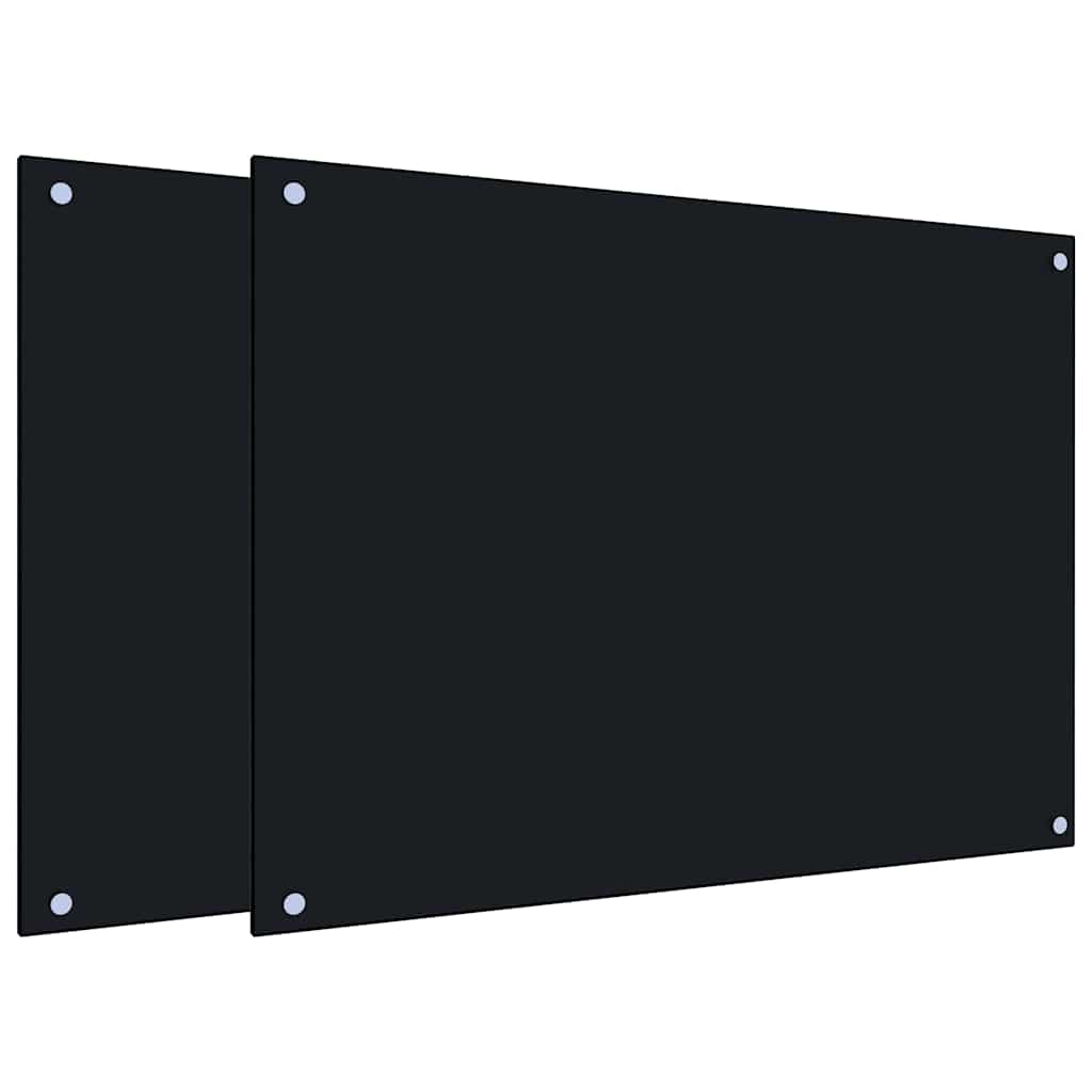Vidaxl Panele Ochronne Do Kuchni, Czarne, 2 Szt., 80X60 Cm, Szkło